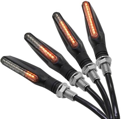 Running LED KTM Style Indicators for Universal All Bike Models (Amber, Pack of 4) - bikerkart.com