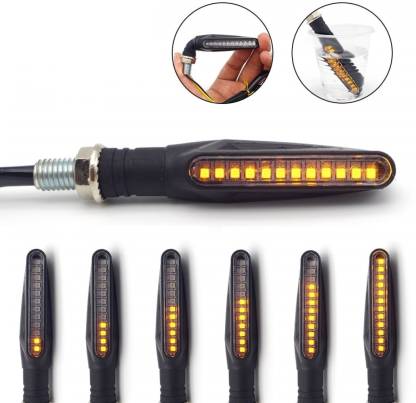 Running LED KTM Style Indicators for Universal All Bike Models (Amber, Pack of 4) - bikerkart.com