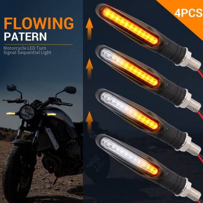 Running LED KTM Style Indicators for Universal All Bike Models (Amber, Pack of 4) - bikerkart.com