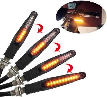 Running LED KTM Style Indicators for Universal All Bike Models (Amber, Pack of 4) - bikerkart.com